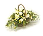 Funeral Basket   Yellow and White